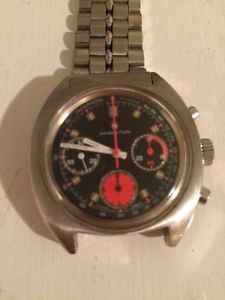 VINTAGE 1970s HAMILTON CHRONOGRAPH VALJOUX 7736 Orange DIAL 3 REGISTERS WATCH