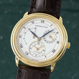 AUDEMARS PIGUET 18K GOLD DUAL TIME GANGRESERVE HERRENUHR C-77721 VP: 33800,- €