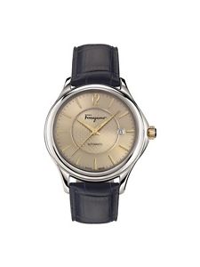 Ferragamo Women's FFT010016 Ferragamo Time Automatic Gold IP Blue Leather Watch