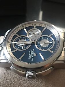 Maurice Lacroix Pontos Chronograph Great Condition!!! w/ Box S/S Blue Face