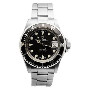 TUDOR SUBMARINER PRINCE OYSTER 79090 MENS WATCH BLACK DIAL STAINLESS STEEL 39MM