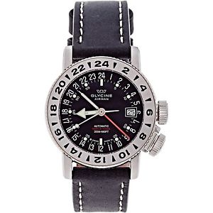 Glycine Airman 18 3918.19 LB9B SWISS AUTOMATIC BLACK 39mm GMT PILOT WATCH ANALOG