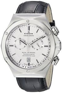 Edox Men's 10107 3C AIN Delfin Analog Display Swiss Quartz Black Watch New