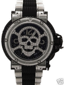 Auth AQUANAUTIC King Cuda Skull Diamond SS x Rubber Automatic Men's watch