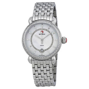 MICHELE WOMEN'S CSX STAINLESS MOTHER OF PEARL DIAMOND WATCH  MWW03T000035