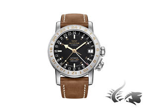 Glycine Airman 17 Automatic Watch, GMT, Black, GL 293, 3917.196-LB7BH