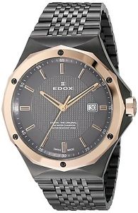 Edox Men's 53005 37GRM GIR Delfin Analog Display Swiss Quartz Grey Watch New