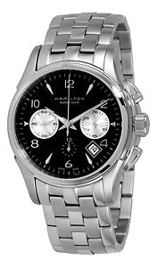 Hamilton Men's H32656133 Jazzmaster Black Chronograph Dial Watch New