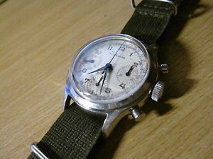 VINTAGE, WITTNAUER 3 REG. CHRONOGRAPH WRISTWATCH,  V-72, S/STL.