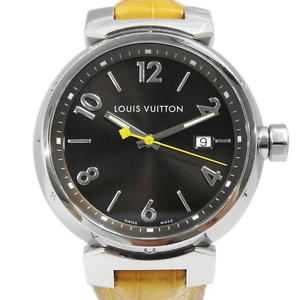 Pre-Owned LOUIS VUITTON Tambour Quartz Brown Dial Men Wristwatch Q1111, ML