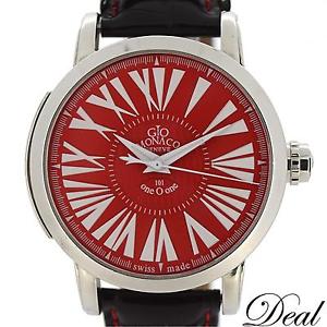 GIO MONACO Limited Edition One O One 101TH Red Dial SS Lather Men's Watch