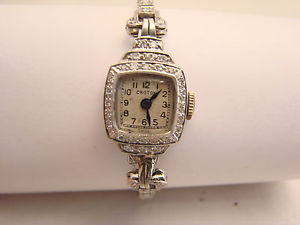 Vintage Ladies Croton Watch in Platinum and Diamond
