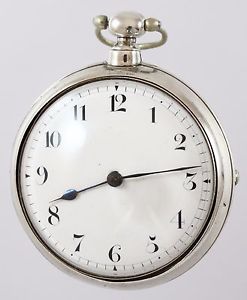 Verge Fusee Pair Sterling Silver Pocket Watch