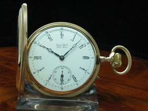 GEORGES ROULET 14kt 585 GOLD SAVONETTE SPRUNGDECKEL TASCHENUHR