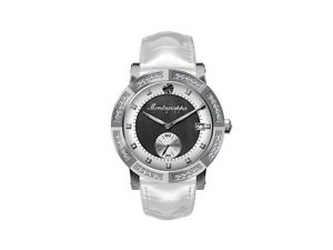 Montegrappa Nero Uno Ladies Quartz watch, Stainless steel, Diamonds, 36mm, 5 atm