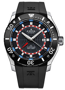 Edox Class-1 GMT Worldtimer Automatic 300M Diver buzo Reloj para buceo