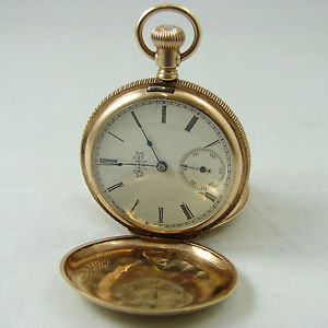 Elgin 6S 14K Gold Hunter Case C W MFG Co - Antique 1895