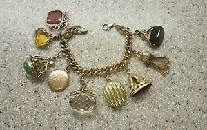 Victorian   gold pocket watch fob bracelet