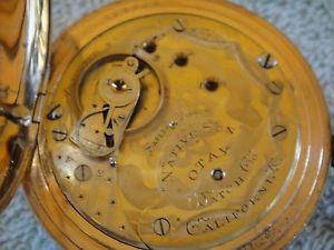 Rare 2 tone Native Son Otay Watch Co California 15 jewel adjusted pocket watch