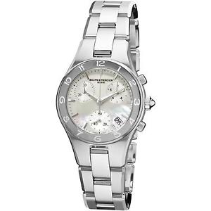 Baume-et-Mercier Linea Women's 32mm Chronograph Sapphire Glass Date Watch 10012