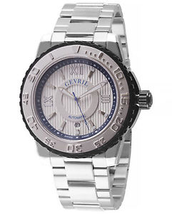 Gevril Men's 3114B Seacloud Automatic Luminous Stainless Steel Date Wristwatch