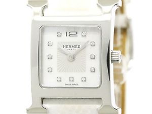 Polished HERMES H Watch Diamond MOP Dial Quartz Ladies Watch HH1.210 (BF107781)