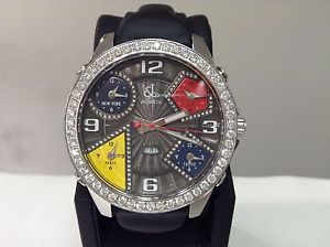 JACOB & CO. Ref. JC2 Five Time Zone 47mm S/S w/ 3.25ct Diamond Bezel! EXCELLENT!