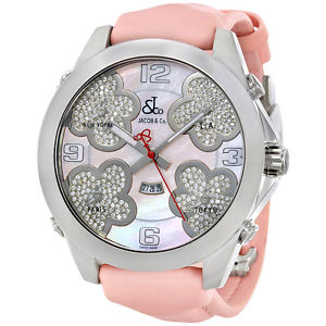 Jcaob and Co. Five Time Zone Mother of Pearl Diamond Ladies Watch JC-ATH1