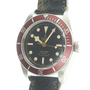 Pre-Owned TUDOR Black Bay SS/Leather Black Dial Men's Automatic Watch 79220R,MR