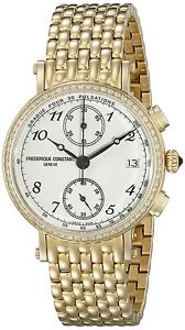 Frederique Constant Women's 'Classics' White Dial Yellow Goldtone Stainle... New