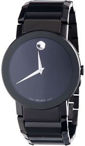 Movado Black Dial Black Stainless Steel Men's Watch 0606307