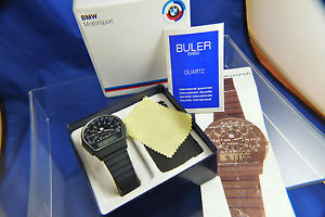 Vintage BMW Motorsport Buler Watch Circa 1979 Ana Digi LCD Digital Chronograph