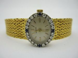 Vintage Ladies Hamilton 14K Solid Yellow Gold Quartz Watch w/ Diamonds