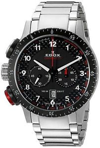 Edox Men's 10305 3NRM NR Chronorally 1 Analog Display Swiss Quartz Silver... New