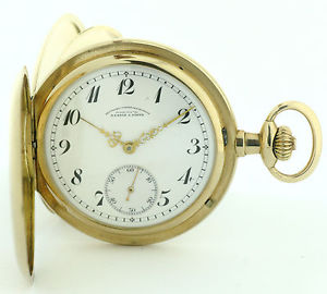 A Lange & Söhne DUF Glashütte Dresden Savonette Herrentaschenuhr 585/14k Gold