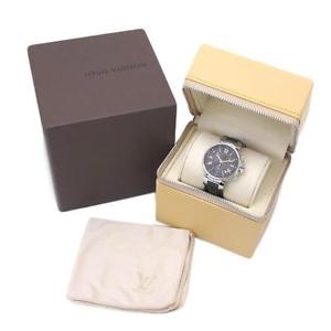 Louis Vuitton LV Tambour CHRONOGRAPH Quartz Watch in Pouch Box Q1321 Excellent++