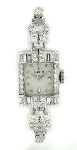 Hamiliton Ladies Platinum Diamond Watch -  Art Deco - 1.85 carat