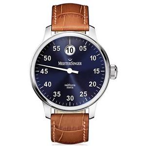 MEISTERSINGER MEN'S SALTHORA META SUNBURST BLUE 43MM AUTOMATIC WATCH SAM908