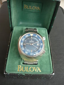Vintage Bulova Accutron Super Compressor Diver Wristwatch Swiss 1975 Tuning Fork