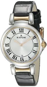Edox Women's 57002 357RC AR LaPassion Analog Display Swiss Quartz Black W... New