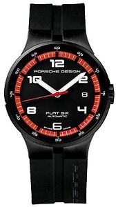Porsche Design Flat Six Automatic Black PVD Steel Mens Watch Calendar 635... New