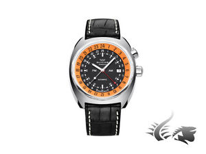 Glycine Airman SST12 Automatic Watch, GMT, GL 293, Leather Strap, 3903.196-LBN9