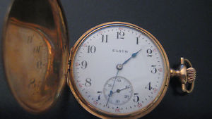 14K Elgin "Keystone" Half Hunter pocket watch