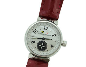 Pre-owned LOUIS VUITTON Q12M0 Tambour Lovely Cup 12P Quartz SS Leather Ladies,AS