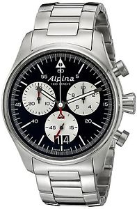 Alpina Men's AL-372BS4S6B Startimer Pilot Chronograph Big Date Analog Dis... New