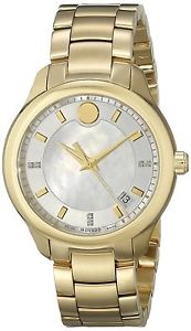 Movado Women's 0606980 Analog Display Swiss Quartz Gold Watch New