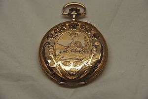WALTHAM SOLID GOLD ANTIQUE HUNTER CASE POCKET WATCH