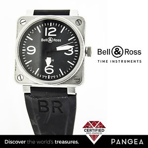 Bell and Ross 01-92 Steel Case with Black Dial and Rubber Strap Aviation Watch