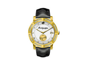 Montegrappa Nero Uno Ladies Quartz watch, Gold PVD, Diamonds, White, 36mm