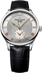 Maurice Lacroix Masterpiece Tradition Date GMT Men's Silver Face Automati... New